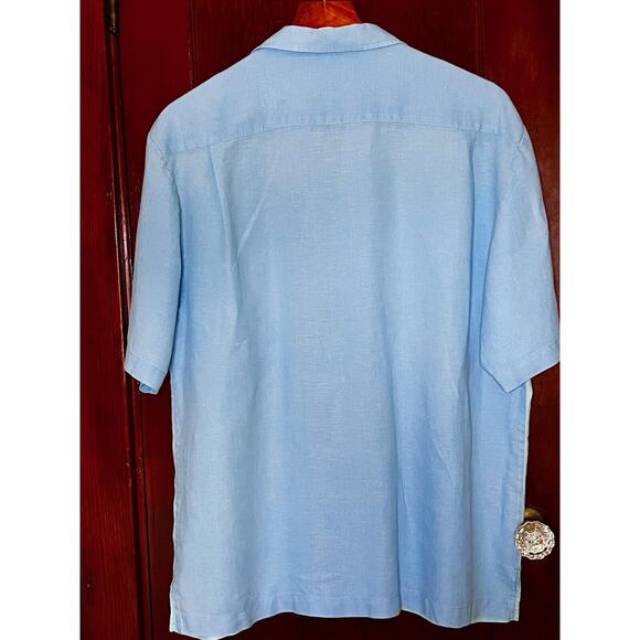 LOT OF 4 NAT NAST CAMP SHIRTS 1 LINEN 3 SILK FLAWS BLUE PINK BEIGE SIZE M - Picture 4 of 13